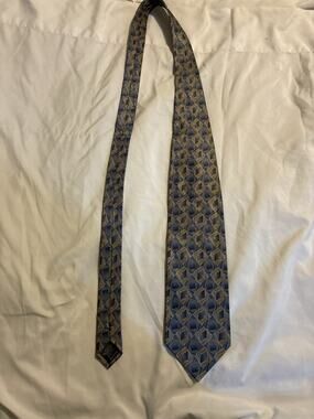 VINTAGE Gino Rossi 1970s-80s Original Stylish Hand Made Pure Silk Retro Tie